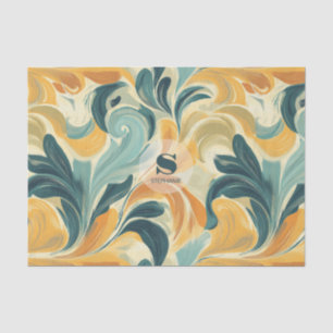 Vintage Paisley-Inspired Leaf Pattern (1) Tissue Paper