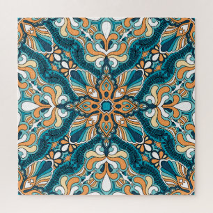 Vintage paisley kerchief: oriental print. jigsaw puzzle