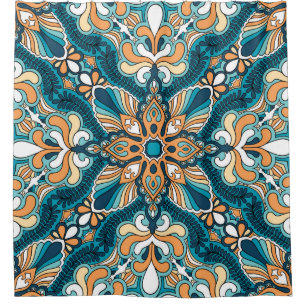 vintage paisley kerchief ornament print. Silk head Shower Curtain