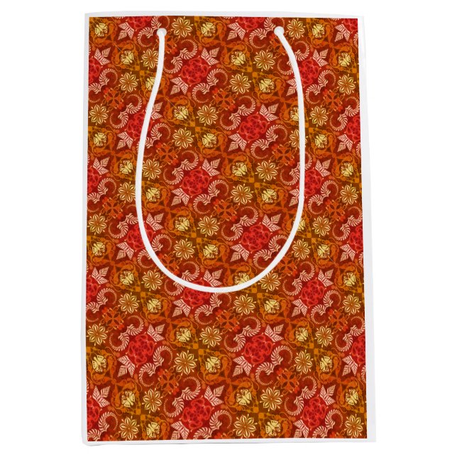 Vintage Paisley Latte Art  Medium Gift Bag (Front)