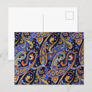 Vintage Paisley Pattern, Persian Floral Design Postcard