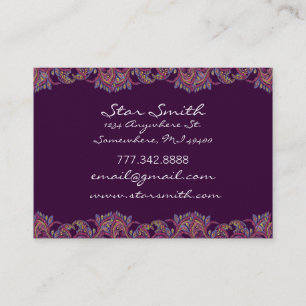 Vintage Paisley Pink and Raspberry Business Card