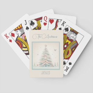 Vintage pale Merry Christmas customized Playing Ca Cards