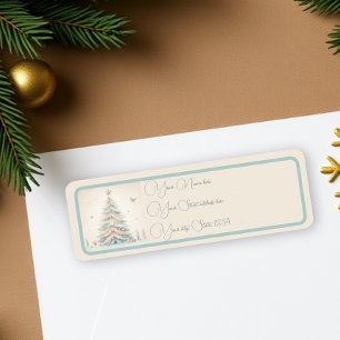 Vintage pale Merry Christmas return label