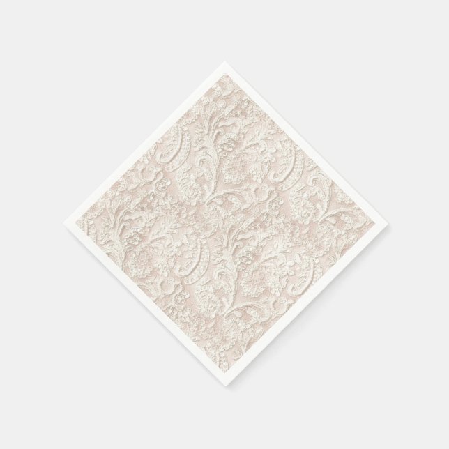 Vintage Pale Pink Lace Napkin (Corner)