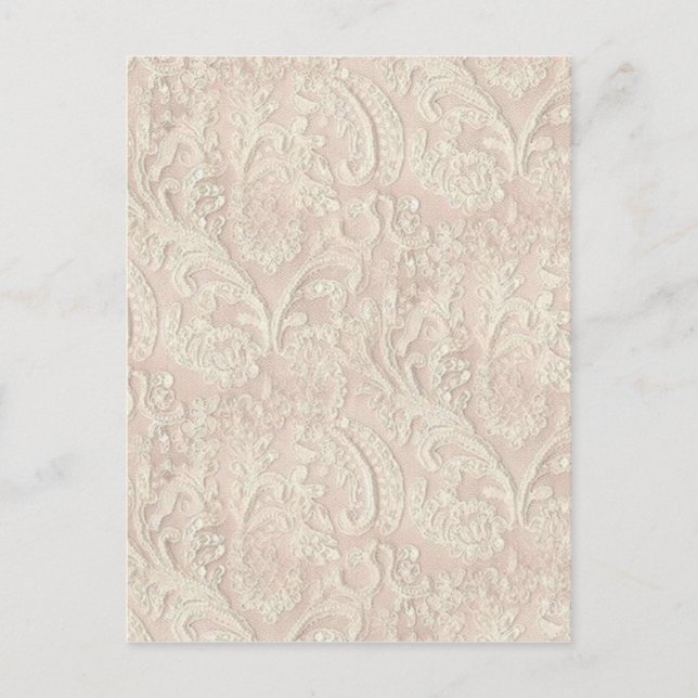 Vintage Pale Pink Lace Postcard (Front)