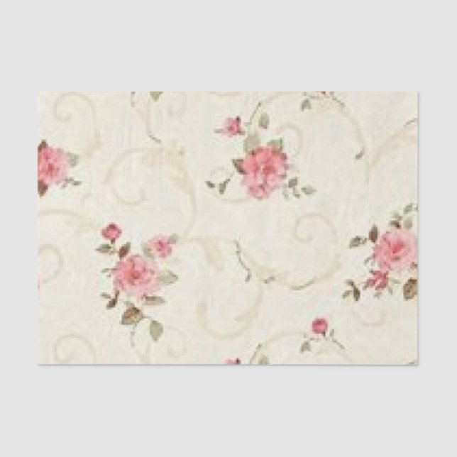 Vintage Pale Pink Rose Tissue Paper (Front)