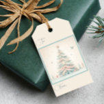 Vintage pale teal Merry Christmas tree Gift Tags<br><div class="desc">Add a touch of vintage elegance to your presents with our Vintage pale teal Merry Christmas tree Gift Tags. These charming tags, adorned with delicate designs in soft, pale tones, evoke the timeless spirit of Christmas. With a "to/from" feature, they are the perfect finishing touch to your holiday gifts, exuding...</div>