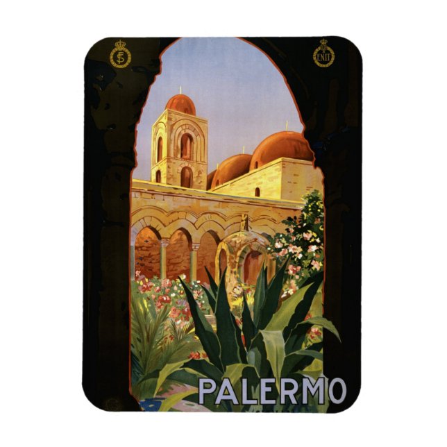 Vintage Palermo Italy Poster Magnet (Vertical)