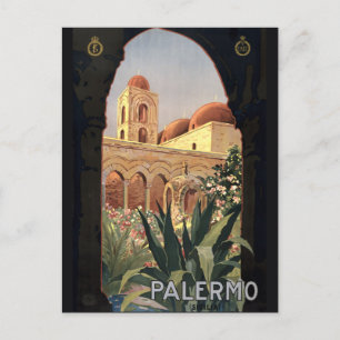 Vintage Palermo Sicily Tourism Travel Postcard