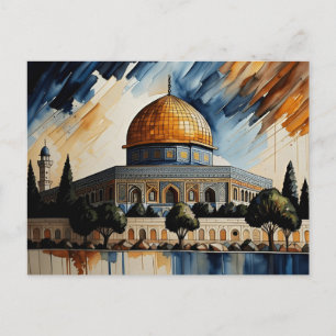 Vintage Palestine gaza Peace Travel watercolor Postcard