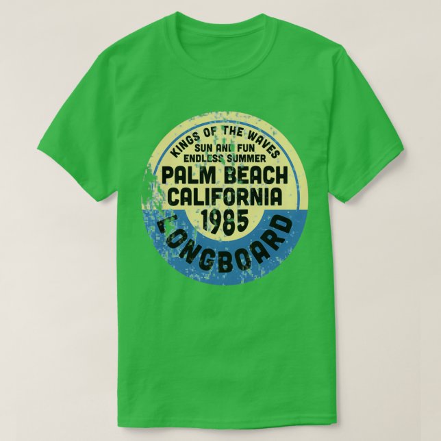 Vintage Palm Beach Sticker T-Shirt (Design Front)