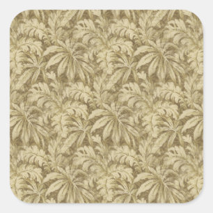 Vintage Palm Leaves Wallpaper - Antique Pattern Square Sticker