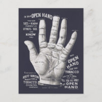 Vintage Palm Reading Illustration Diagram