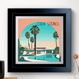Vintage Palm Springs Watercolor Palms Poster