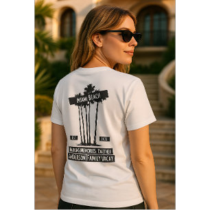 Vintage Palm Tree Miami Beach Family Vacation  T-Shirt