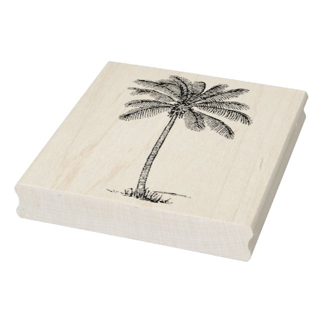Vintage Palm Tree Rubber Art Stamp (Stamp)