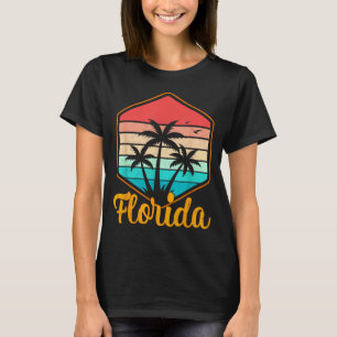 Vintage Palm Tree Sunset Tropical Summer Vacation T-Shirt