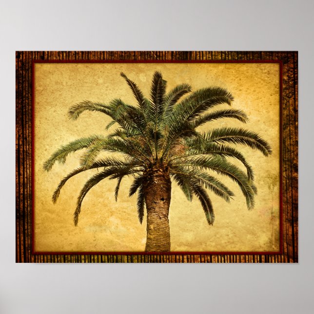 Vintage Palm Tree - Tropical Customised Template Poster (Front)
