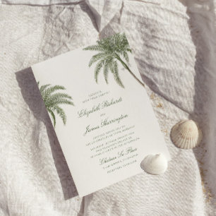 Vintage Palm Tree Wedding Invitation