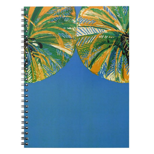 Vintage Palm Trees Cote D'Azur Notebook (Front)