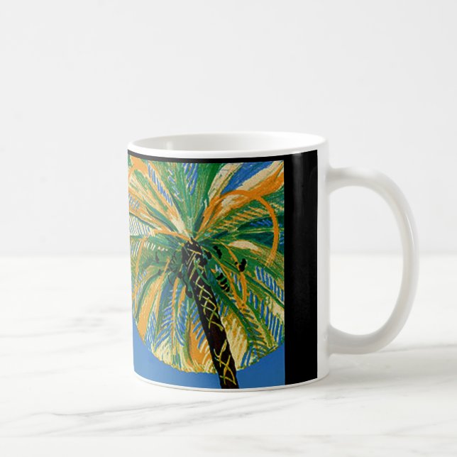 Vintage Palm Trees Cote D'Azur Travel Coffee Mug (Right)
