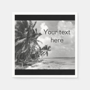 Vintage Palm Trees Custom Text Napkin