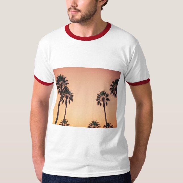 vintage palm trees sunset  T-Shirt (Front)