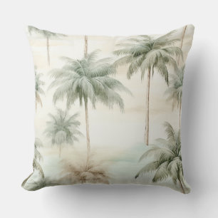 Vintage Palm Trees Throw Pillow