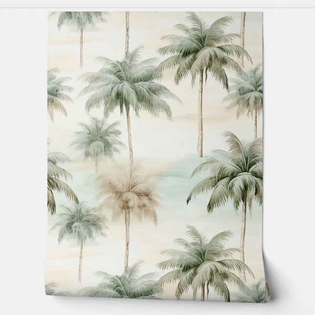 Vintage Palm Trees  Wallpaper (Unrolling)
