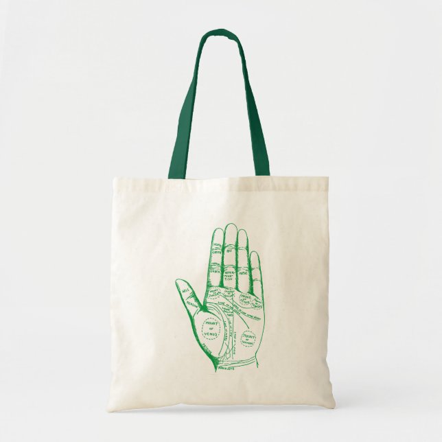 Vintage Palmistry Chart Palm Reading Tote Bag (Front)