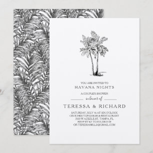 Vintage Palms   Havana Nights Couples Shower Invitation