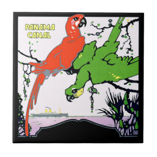 Vintage Panama Canal Travel Tile