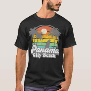 Vintage Panama City Beach Florida Surfing Retro Su T-Shirt