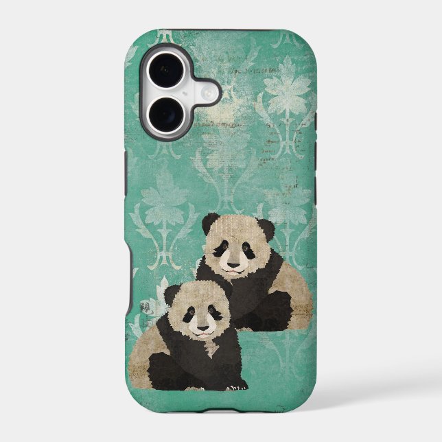 Vintage Panda Bears  iPhone Case (Back)
