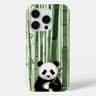 Vintage Panda Phone Case with Bamboo