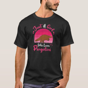 Vintage Pangolin Animal  Just A Girl Who Loves Pan T-Shirt