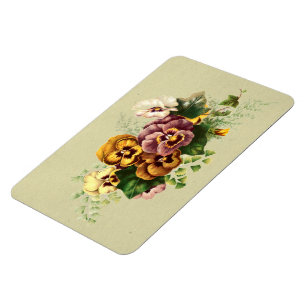 Vintage Pansies Bouquet Magnet