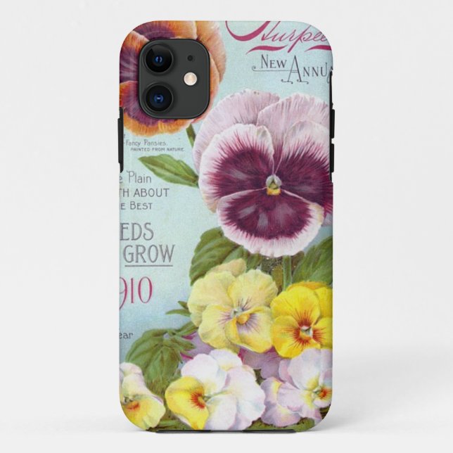 Vintage Pansies Case-Mate iPhone Case (Back)