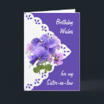 Vintage Pansy Flower Sister-in-law Birthday Card<br><div class="desc">Vintage Pansy Flower for your Sister-in-law Birthday</div>