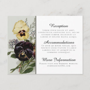 Vintage Pansy Reception Cards