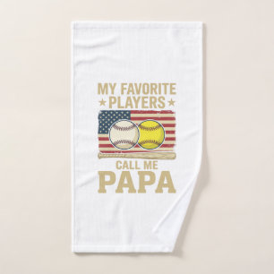 Vintage Papa Baseball Softball Players Shirt Desig Hand Towel