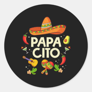 Vintage Papa Cito Cinco De Mayo Mexican Party Classic Round Sticker