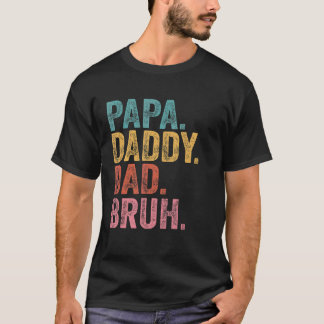 Vintage Papa Daddy Dad Bruh Father's Day 2022 T-Shirt