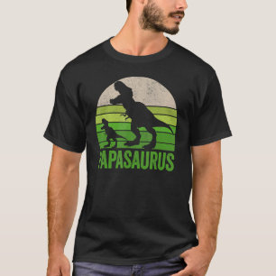 Vintage Papasaurus Dad Apparel Papa Two Dinosaurs T-Shirt