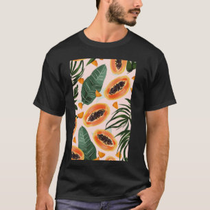 Vintage Papaya Fruit Pattern Art T-Shirt