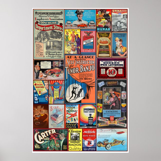VINTAGE PAPER ADVERTISING THEME print (Front)