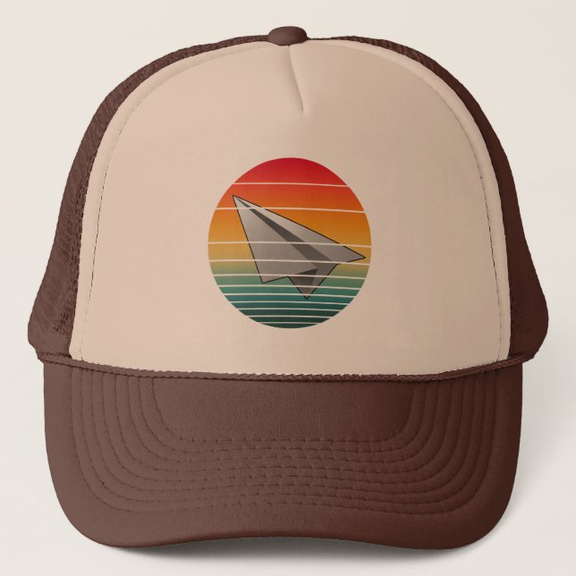 Vintage Paper Aeroplane Trucker Hat (Front)