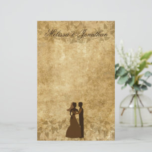 Vintage paper Bride Groom Wedding Stationery