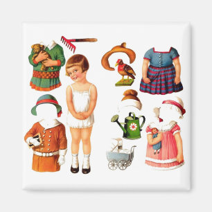 Vintage Paper Doll Magnet